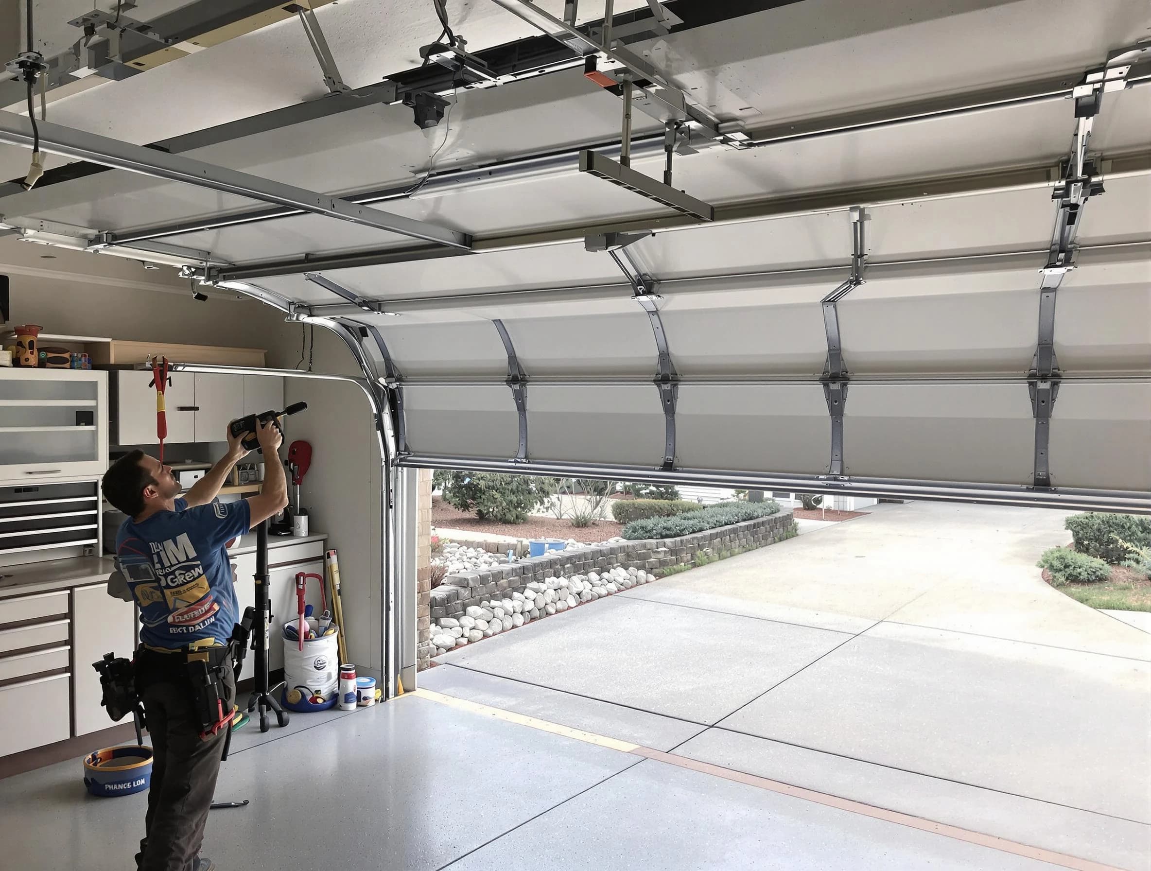 Garage door track repair service by Cambridge Garage Door Repair in Cambridge