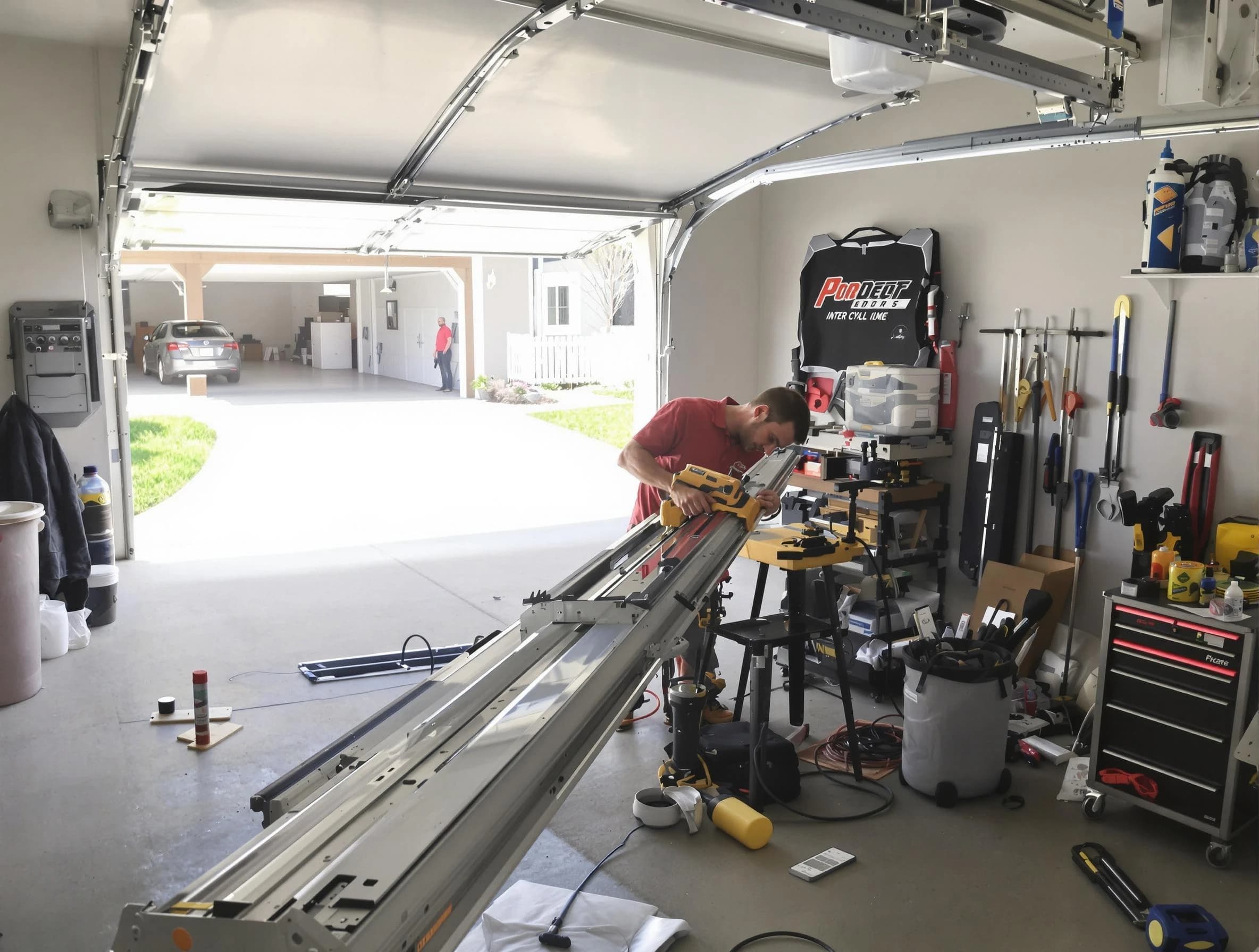 Cambridge Garage Door Repair expert performing track repair in Cambridge