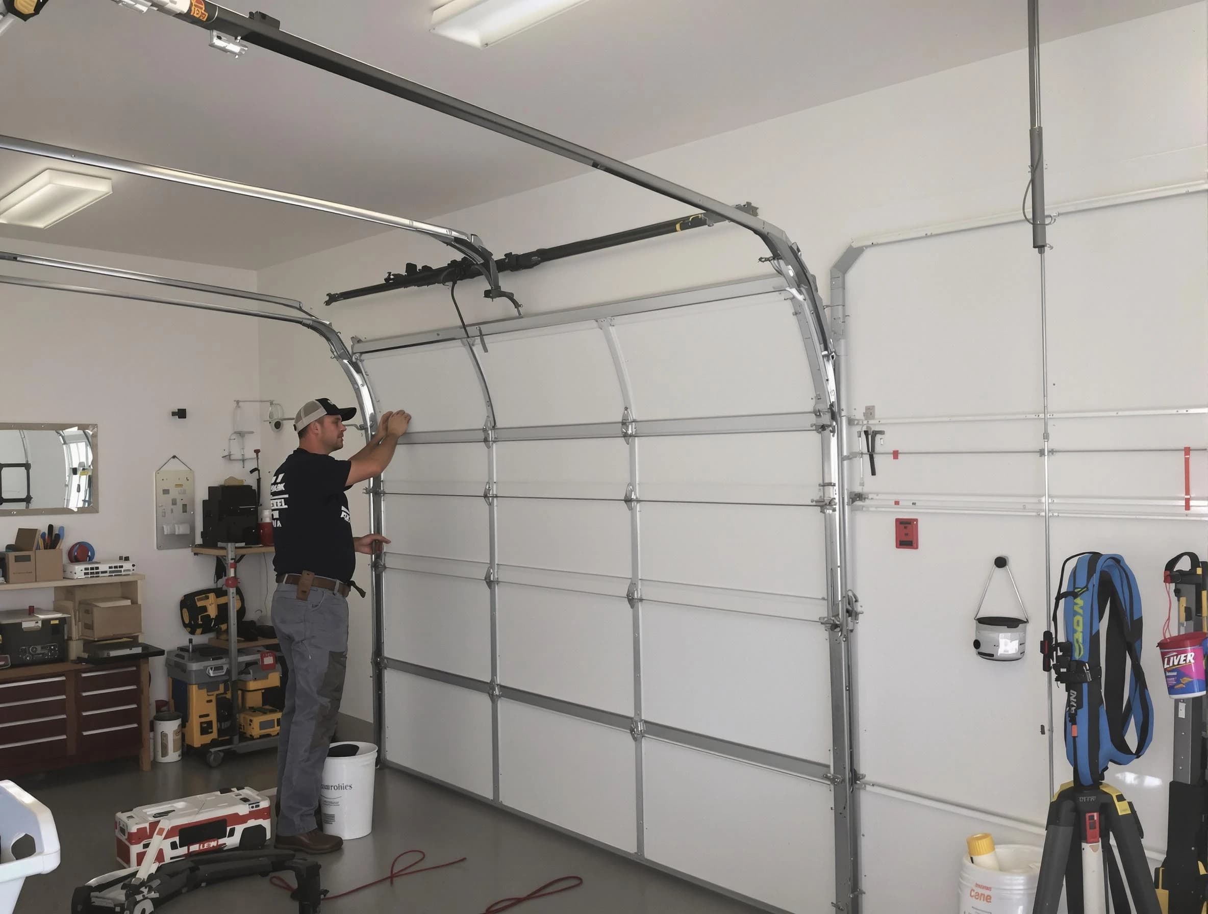 Cambridge Garage Door Repair team installing new garage door in Cambridge
