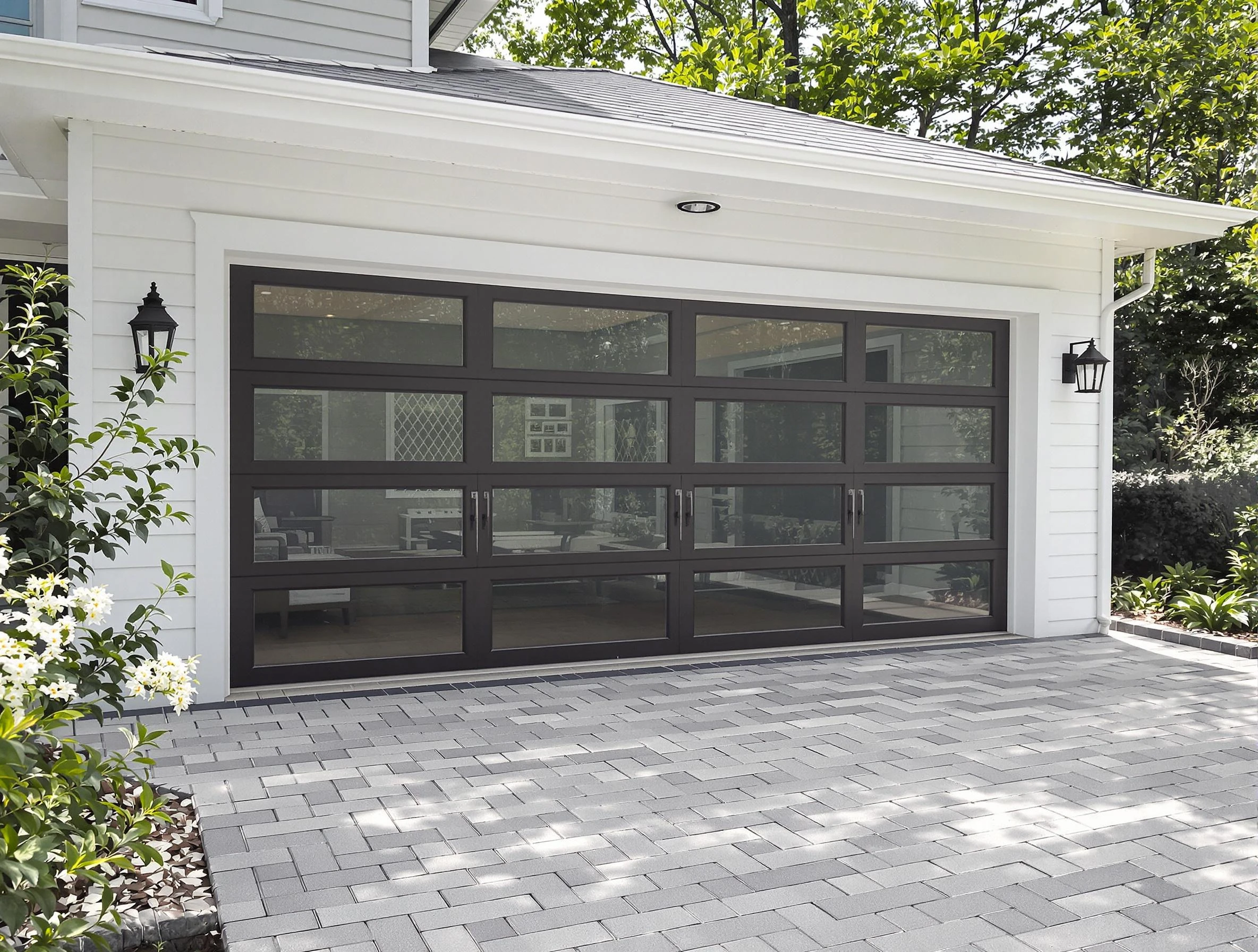 Cambridge Garage Door Repair design specialist presenting custom garage door options to Cambridge homeowner