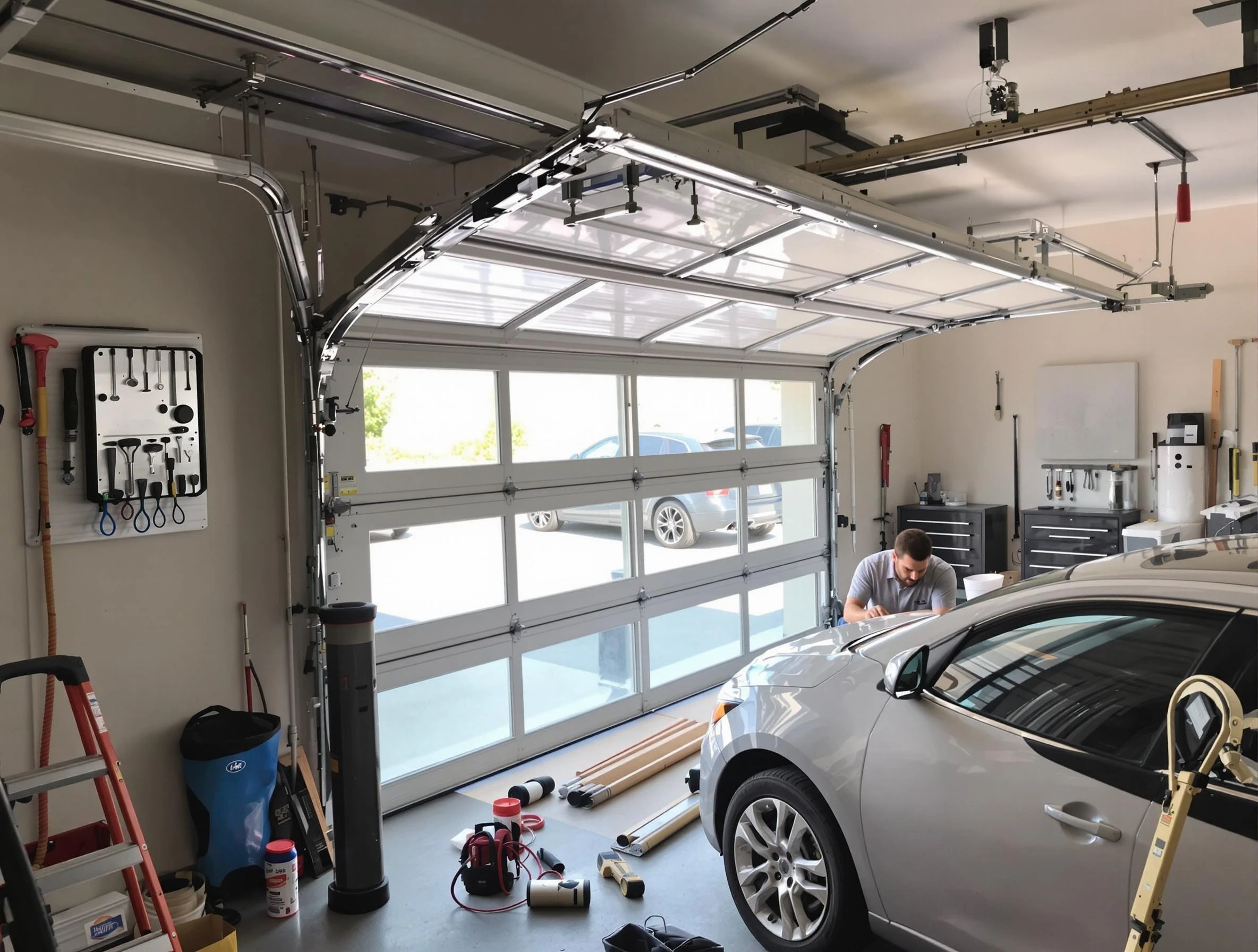 Garage door noise reduction service by Cambridge Garage Door Repair in Cambridge